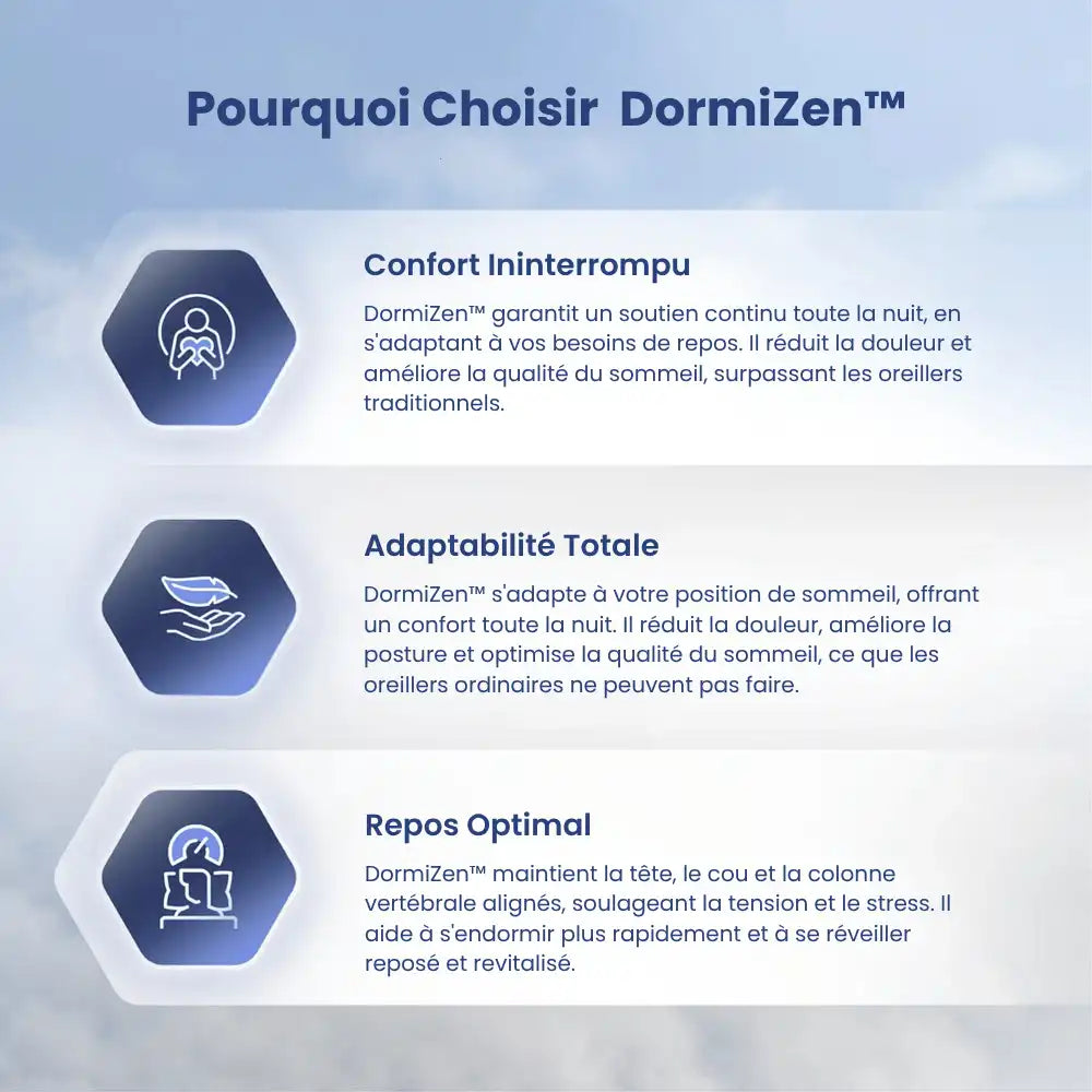 L'oreiller DormiZen™ - Soulagement Cervical